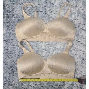 Vanity Fair Women Full Figure Beauty Back Bra Wire Free 38D SET OF 2